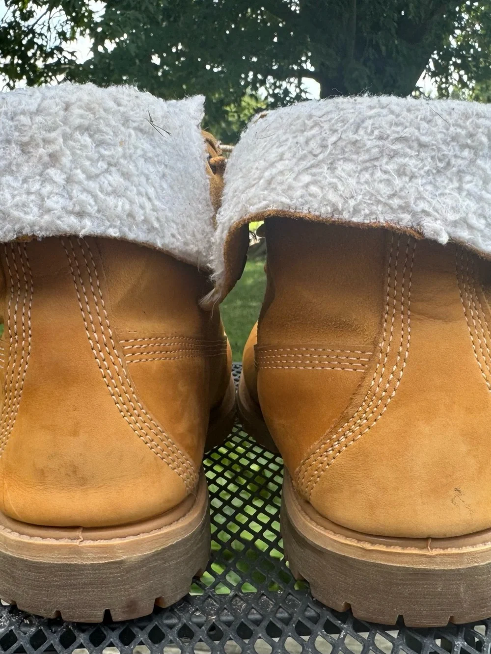 Timberland Wheat Suede Shearling-Lined Lace-Up Boots